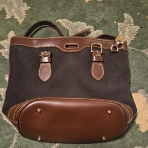 Dooney & Bourke Brown Canvas and Leather Briefcase Tote